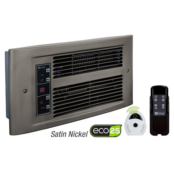 King Electric Px Eco2S Wall Heater 208V, 1750W, Satin Nickel, Color Packaging PX2017-ECO-SN-R - main